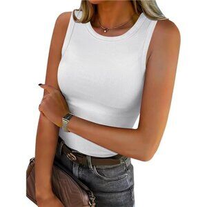 Womens Sleeveless High Neck Tank Tops Fashion Summer Casual Basic Slim